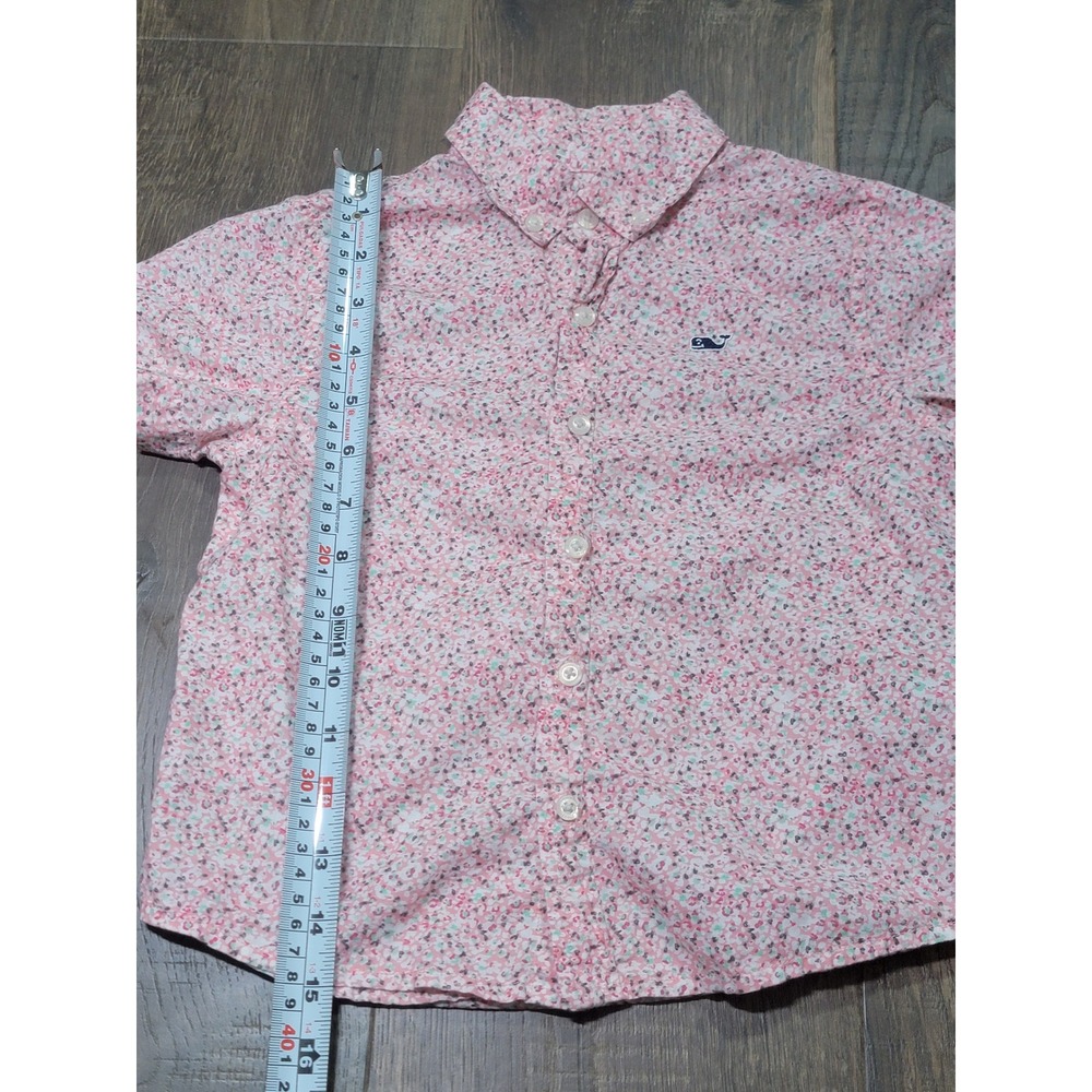 Vineyard Vines Boys Pink Floral Short Sleeve Button Down Shirt‎ 5 3W001572